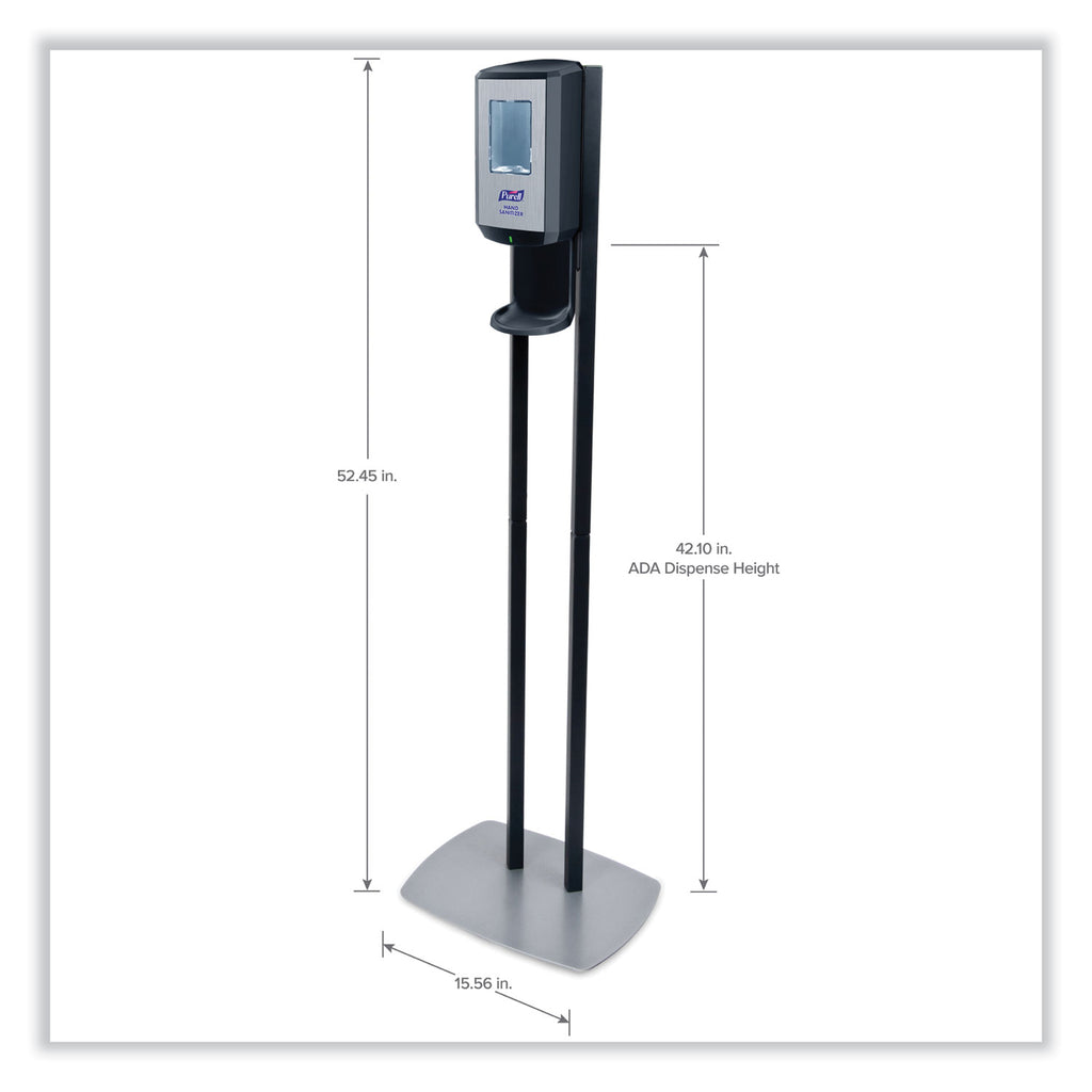 CS6 Hand Sanitizer Floor Stand with Dispenser, 1,200 mL, 13.5 x 5 x 28.5, Graphite/Silver