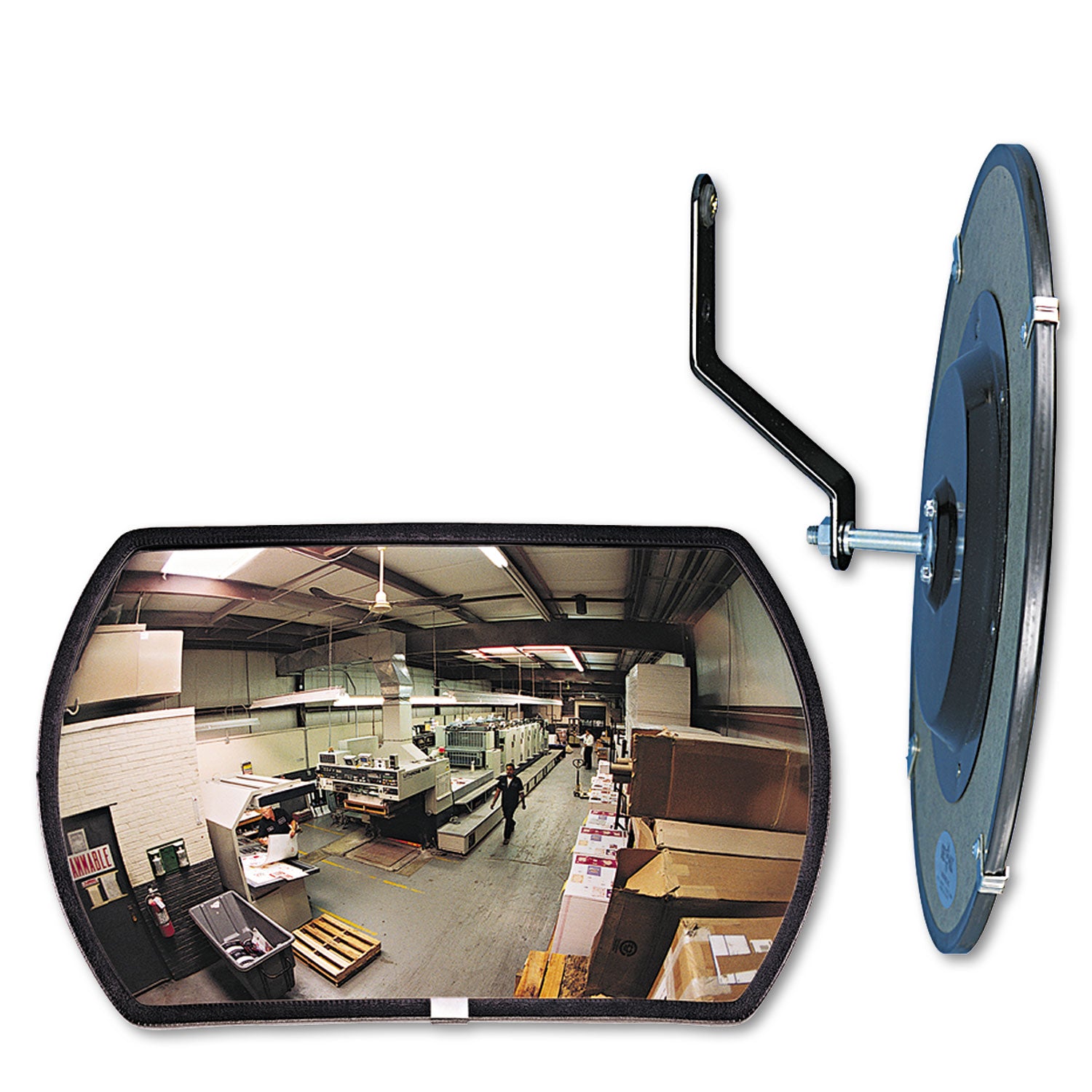 160 degree Convex Security Mirror, Round Rectangular, 18"w x 12"h - 