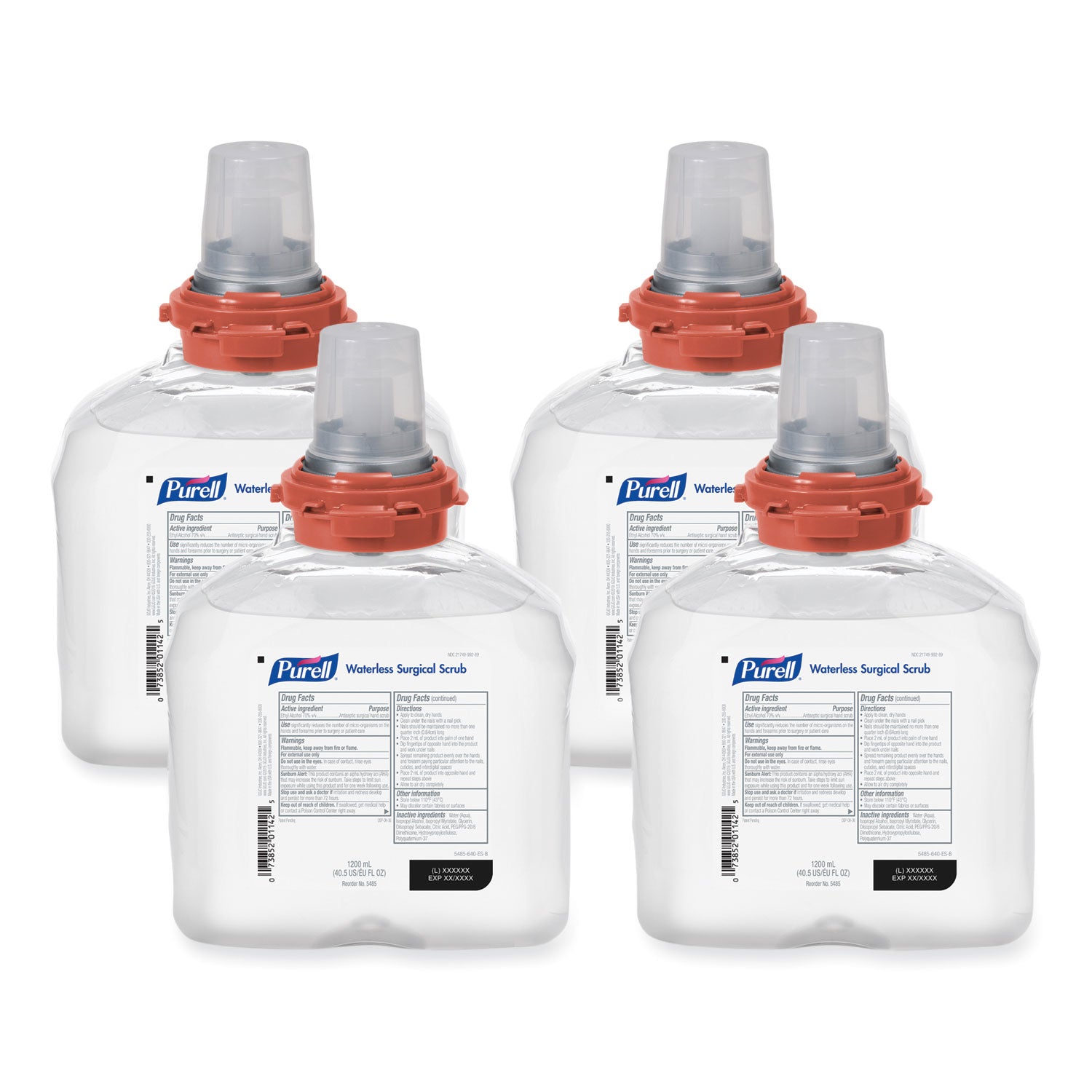 waterless-surgical-scrub-gel-hand-sanitizer-1200-ml-refill-bottle-fragrance-free-for-tfx-dispenser-4-carton_goj548504 - 1