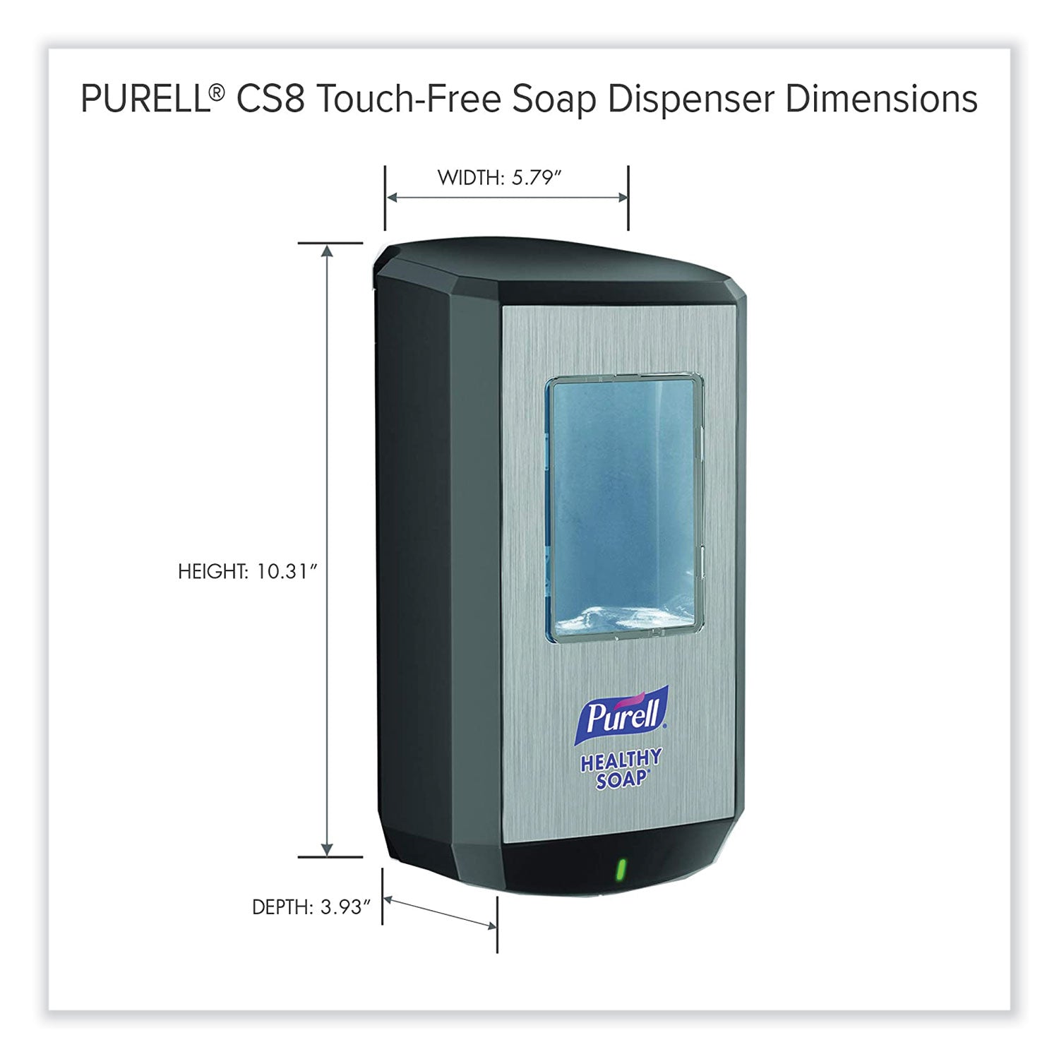 CS8 Soap Dispenser, 1,200 mL, 5.79 x 3.93 x 10.31, Graphite