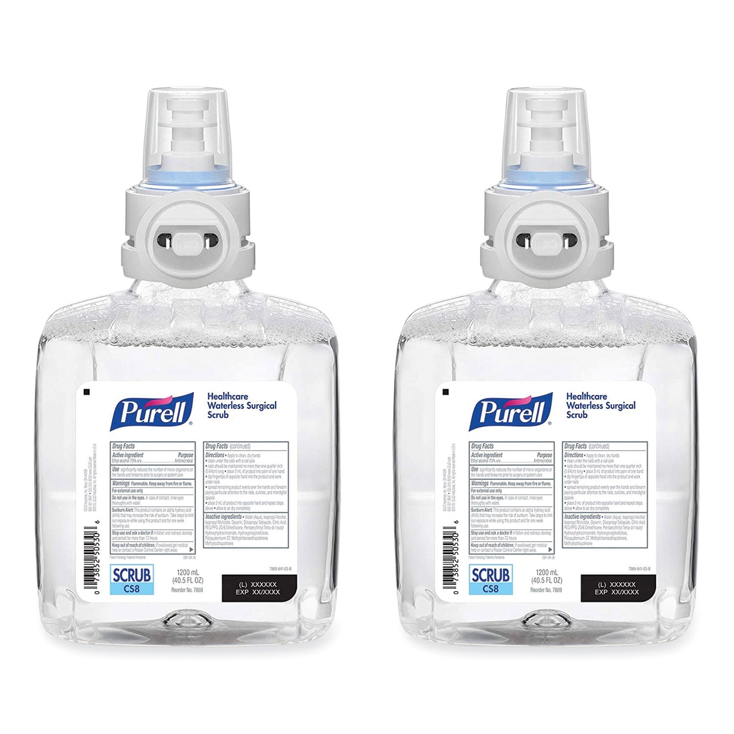 waterless-surgical-scrub-gel-hand-sanitizer-1200-ml-refill-bottle-fragrance-free-for-cs-8-dispenser-2-carton_goj786902ct - 1