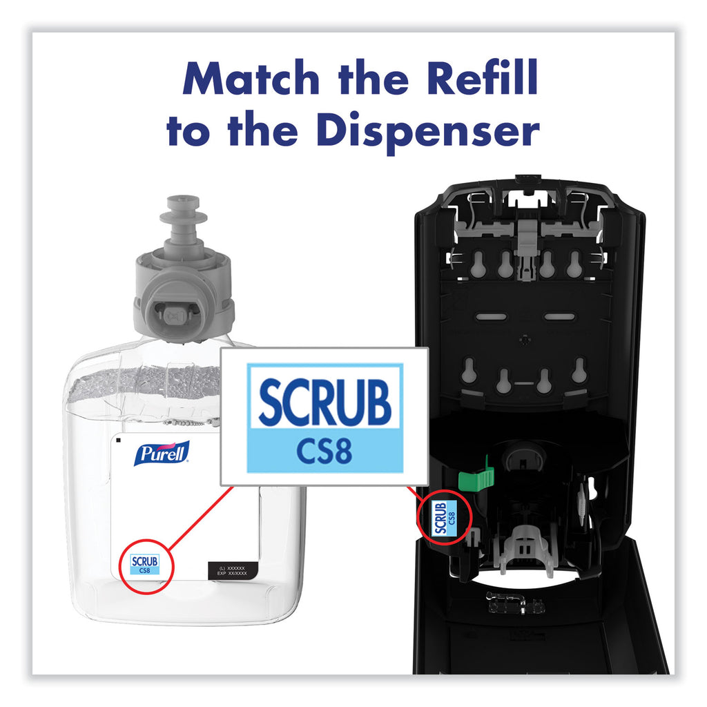 Waterless Surgical Scrub Gel Hand Sanitizer, 1,200 mL Refill Bottle, Fragrance-Free, For CS-8 Dispenser, 2/Carton