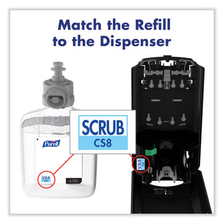 Waterless Surgical Scrub Gel Hand Sanitizer, 1,200 mL Refill Bottle, Fragrance-Free, For CS-8 Dispenser, 2/Carton