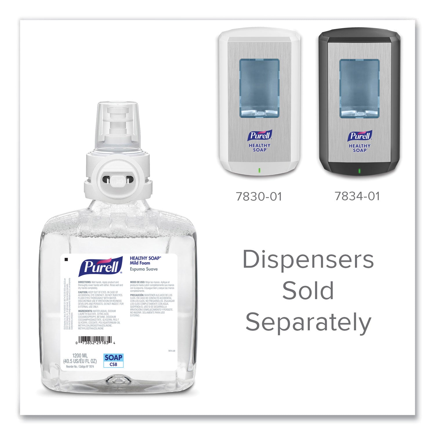 Professional HEALTHY SOAP Mild Foam, Fragrance-Free, 1,200 mL, For CS8 Dispensers, 2/Carton