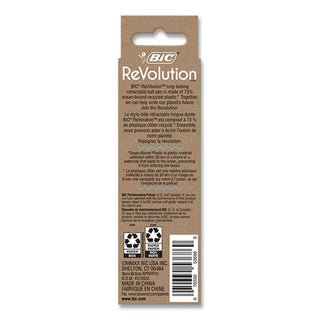 revolution-ocean-bound-ballpoint-pen-retractable-medium-1-mm-black-ink-translucent-blue-barrel-4-pack_bicbprrp41blk - 4