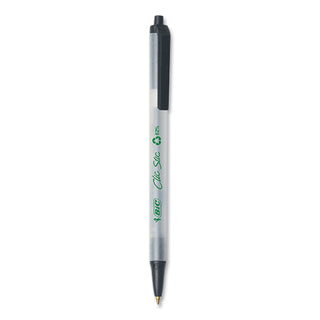 ecolutions-clic-stic-ballpoint-pen-retractable-medium-1-mm-black-ink-translucent-frost-black-barrel-10-pack_biccsem10blk - 2