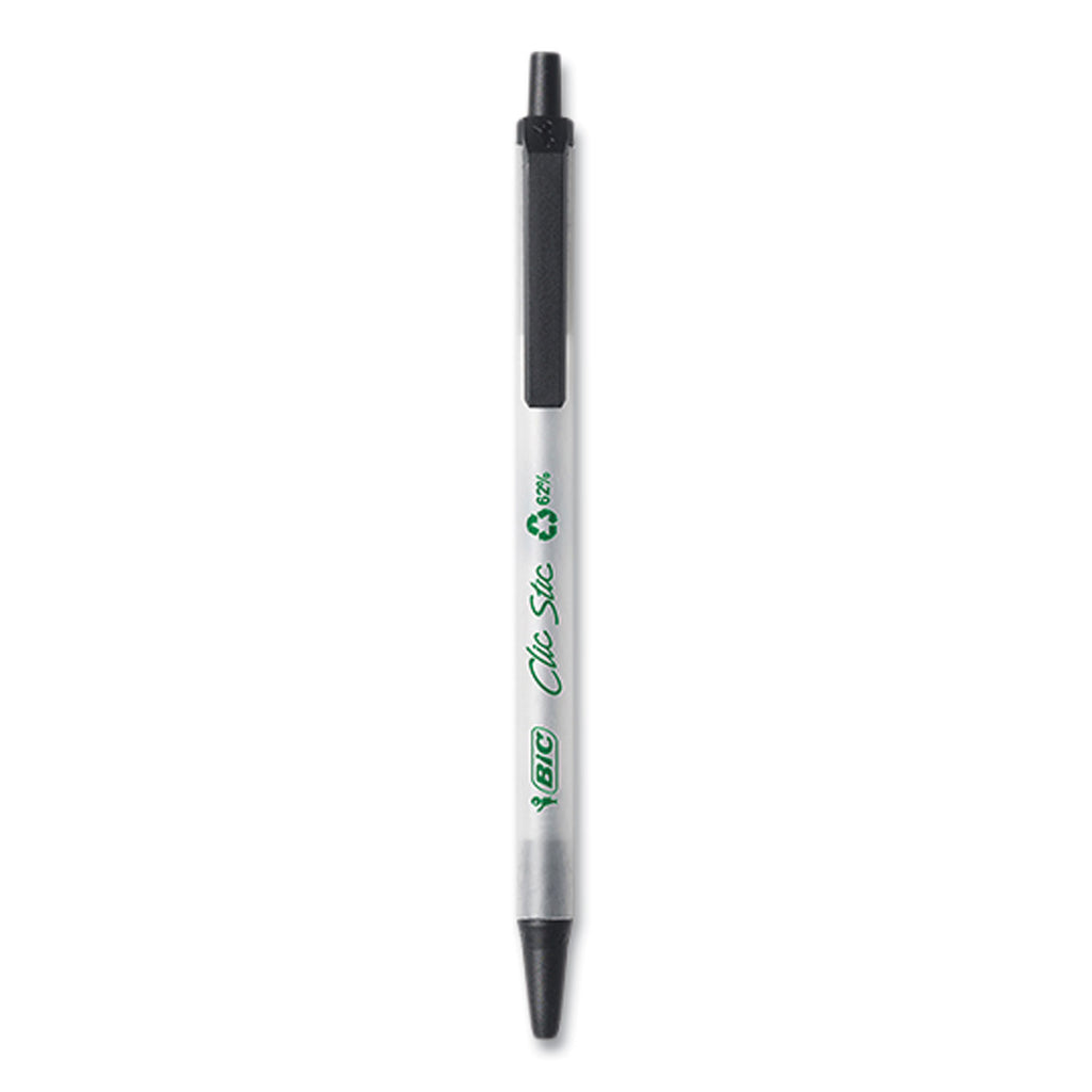 ecolutions-clic-stic-ballpoint-pen-retractable-medium-1-mm-black-ink-translucent-frost-black-barrel-10-pack_biccsem10blk - 3