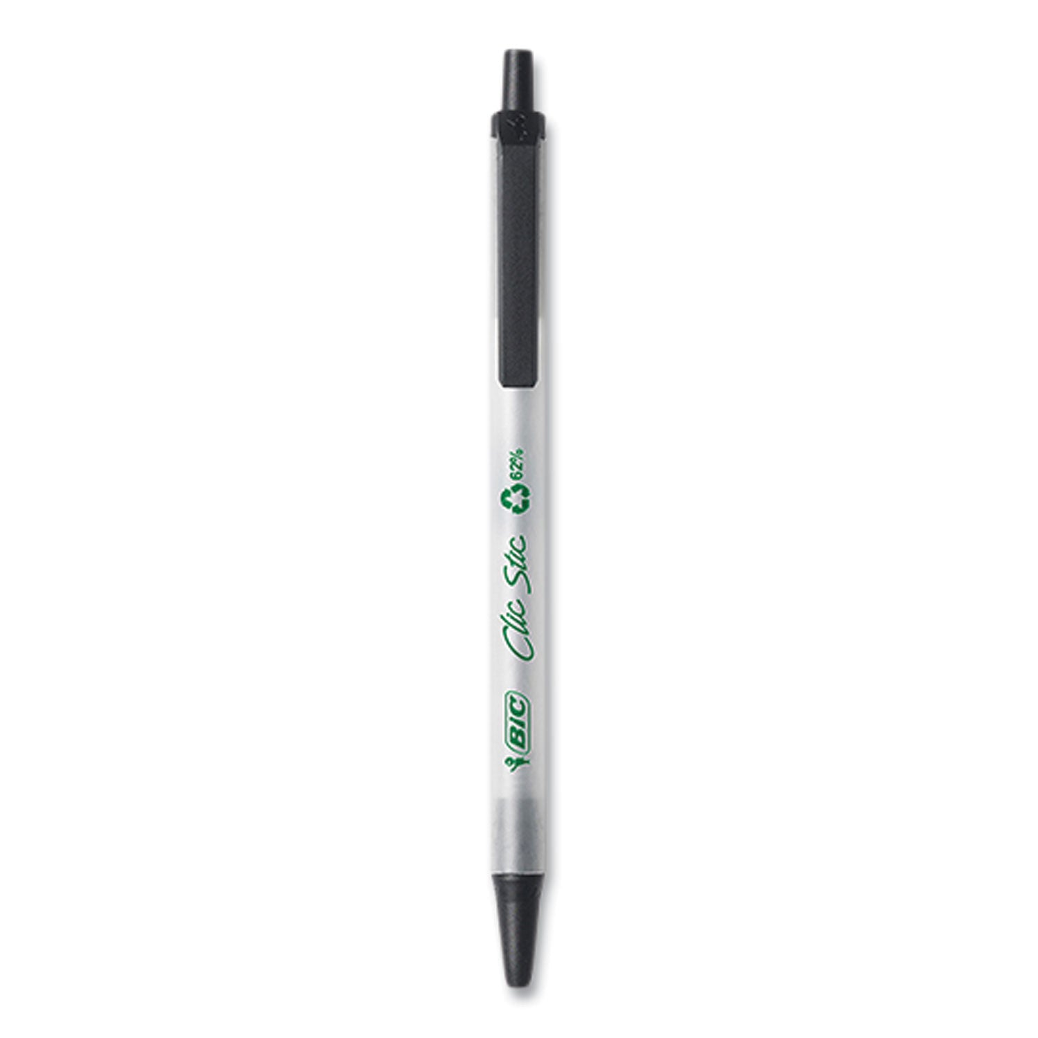 ecolutions-clic-stic-ballpoint-pen-retractable-medium-1-mm-black-ink-translucent-frost-black-barrel-10-pack_biccsem10blk - 3