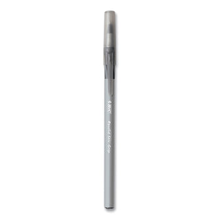round-stic-grip-xtra-comfort-ballpoint-pen-medium-1-mm-black-ink-gray-black-24-box-6-boxes-pack_bicgsmg144eblk - 2