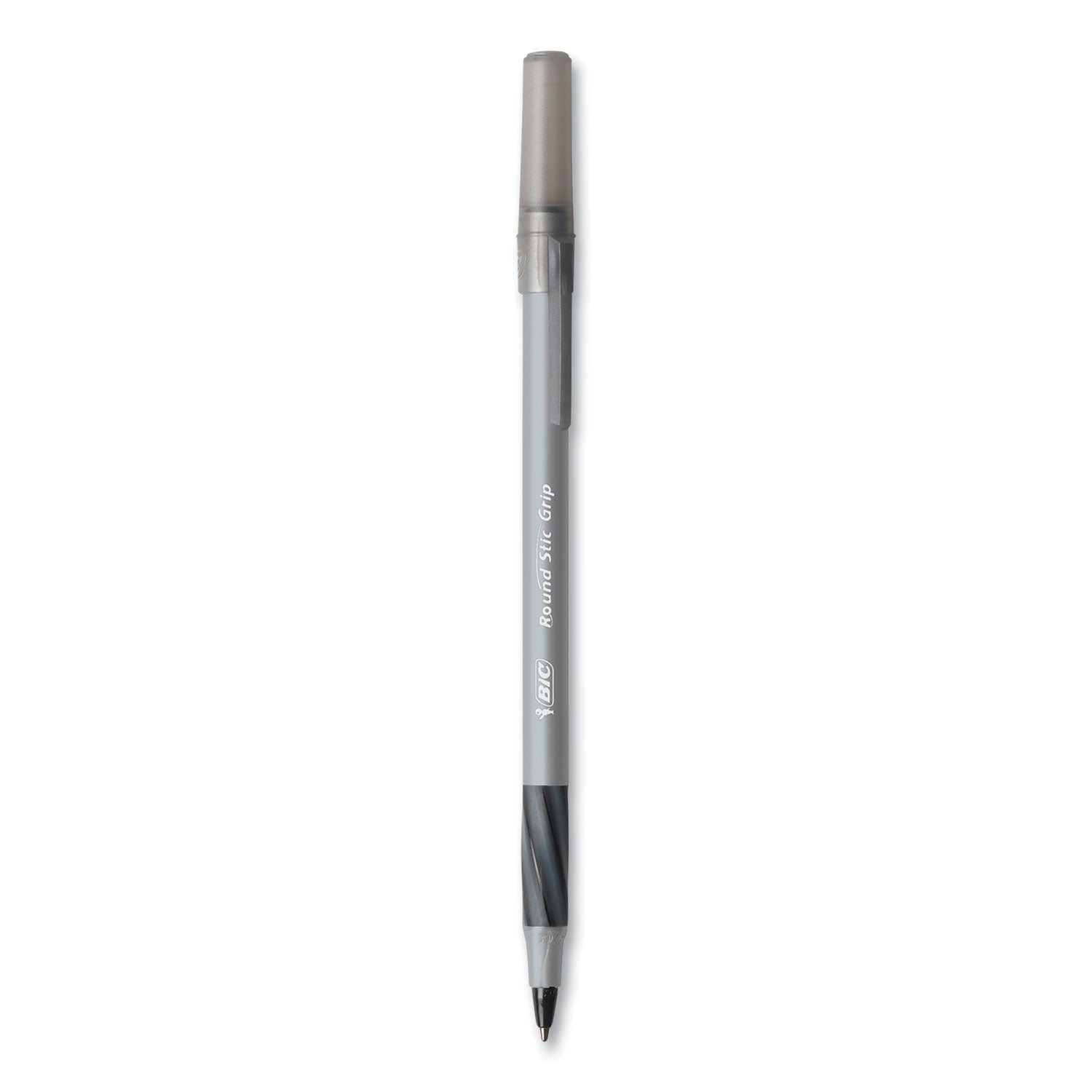 round-stic-grip-xtra-comfort-ballpoint-pen-medium-1-mm-black-ink-gray-black-24-box-6-boxes-pack_bicgsmg144eblk - 3
