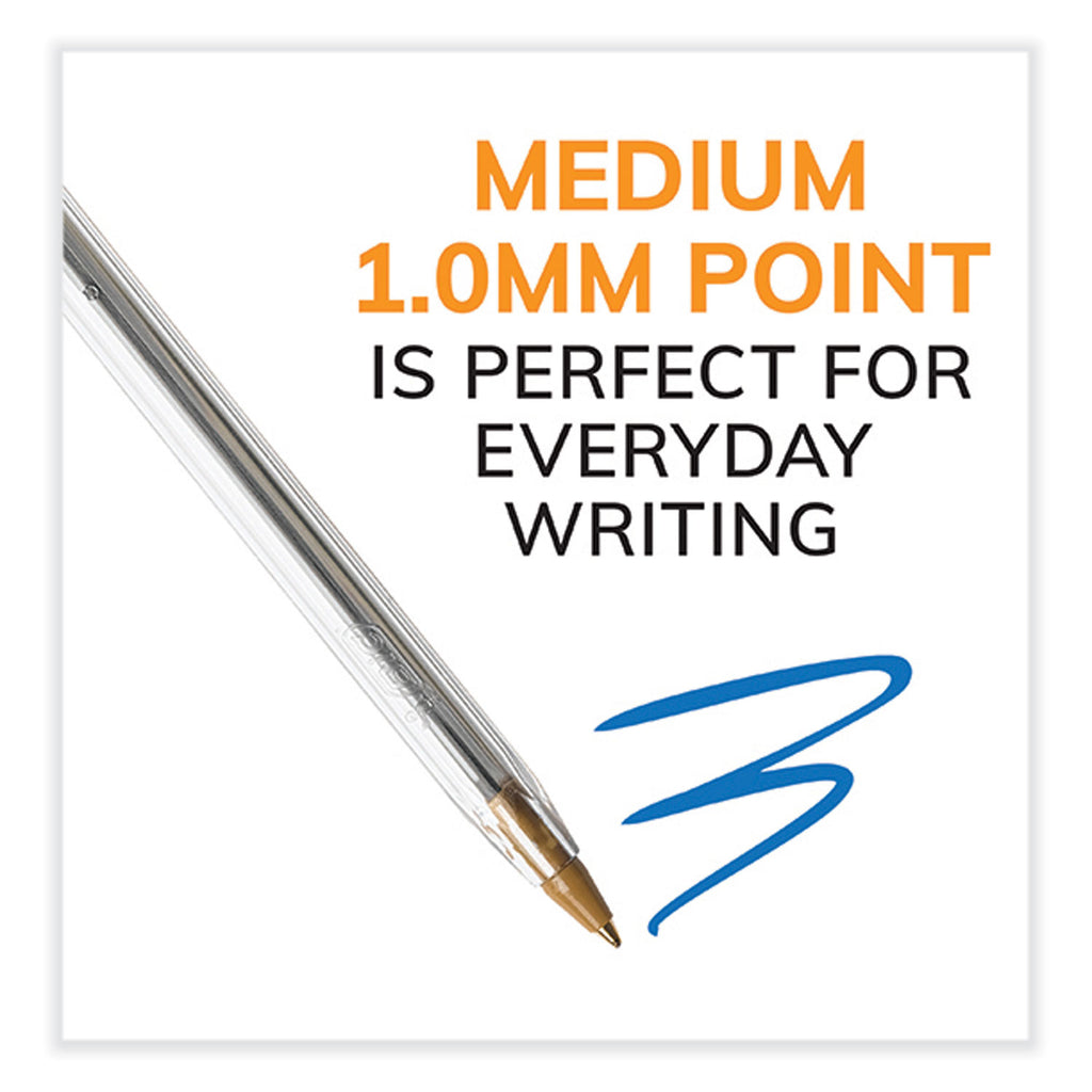 Cristal Xtra Smooth Ballpoint Pen, Stick, Medium 1 mm, Blue Ink, Clear Barrel, 500/Pack