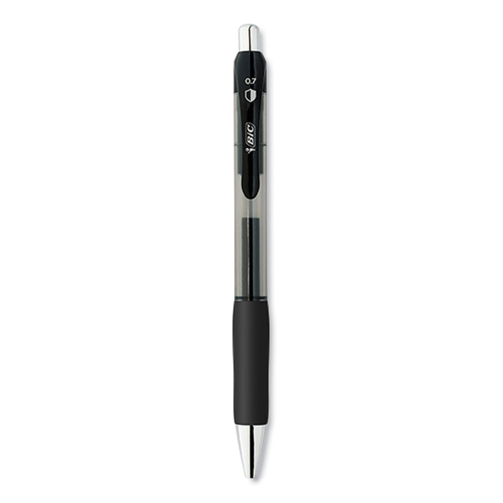prevaguard-gel-ocity-retractable-gel-pen-medium-07-mm-black-ink-clear-black-barrel-dozen_bicrgga11blk - 2