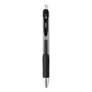 prevaguard-gel-ocity-retractable-gel-pen-medium-07-mm-black-ink-clear-black-barrel-dozen_bicrgga11blk - 2
