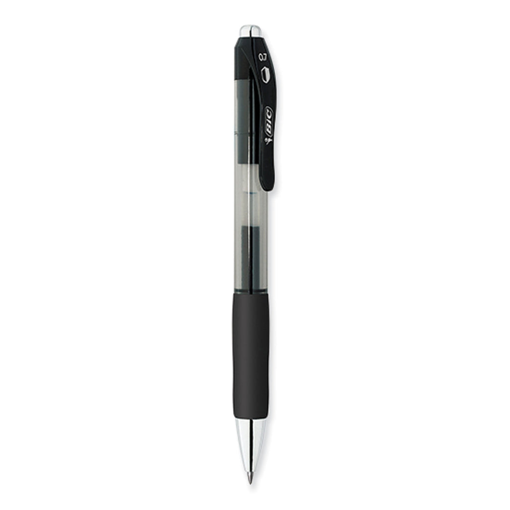 prevaguard-gel-ocity-retractable-gel-pen-medium-07-mm-black-ink-clear-black-barrel-dozen_bicrgga11blk - 3