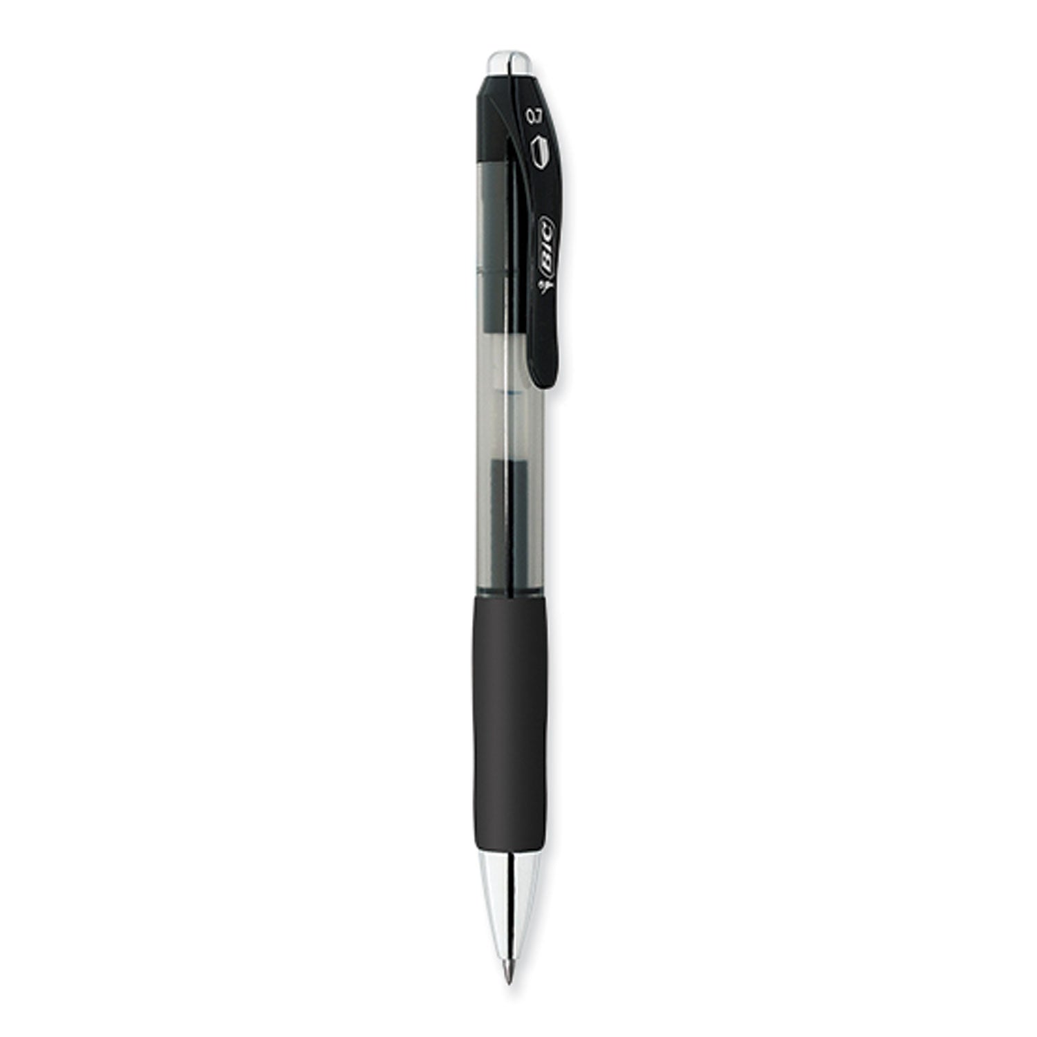 prevaguard-gel-ocity-retractable-gel-pen-medium-07-mm-black-ink-clear-black-barrel-dozen_bicrgga11blk - 3