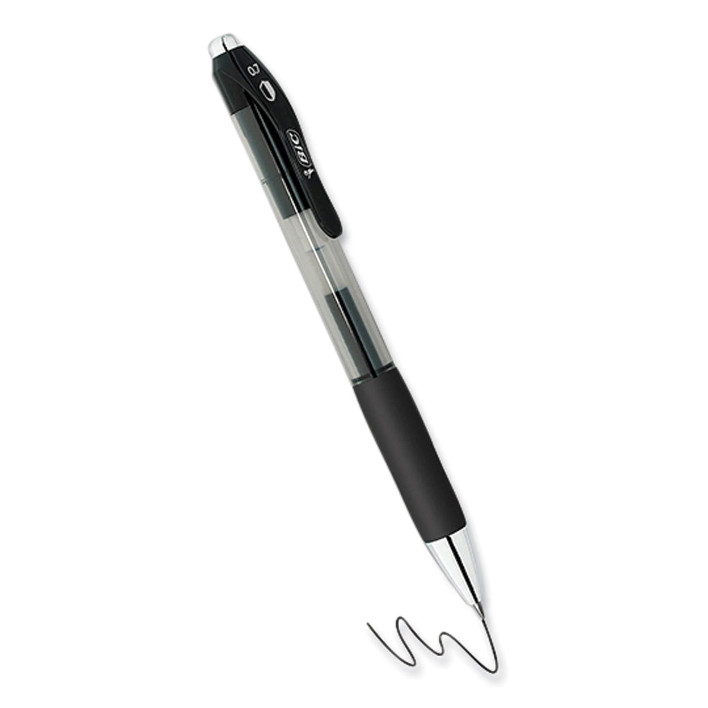 prevaguard-gel-ocity-retractable-gel-pen-medium-07-mm-black-ink-clear-black-barrel-dozen_bicrgga11blk - 4