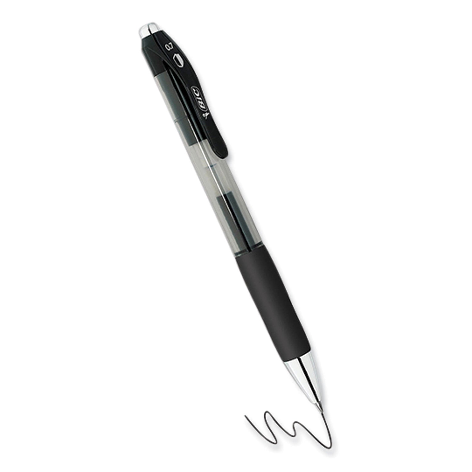 prevaguard-gel-ocity-retractable-gel-pen-medium-07-mm-black-ink-clear-black-barrel-dozen_bicrgga11blk - 4