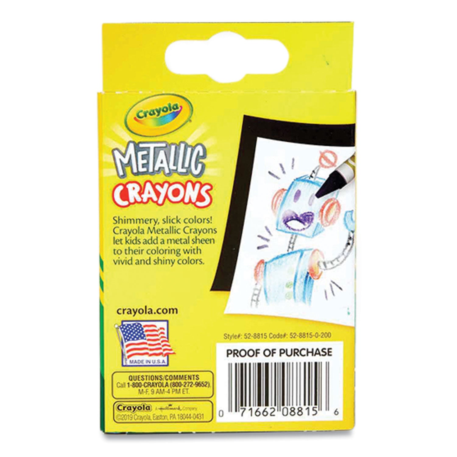 Crayola Metallic Crayons - 1.1" Length - Metallic - 24 / Pack