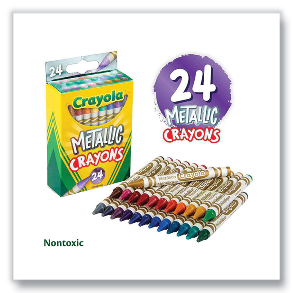 Crayola Metallic Crayons - 1.1" Length - Metallic - 24 / Pack