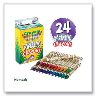 Crayola Metallic Crayons - 1.1" Length - Metallic - 24 / Pack