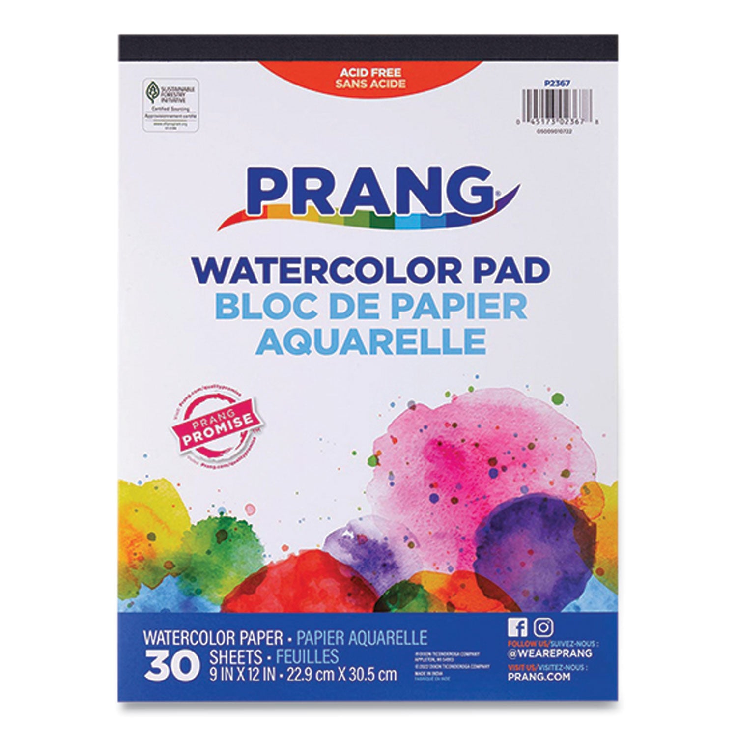 prang-watercolor-paper-pad-unruled-white-multicolor-cover-30-white-9-x-12-sheets_dixp2367 - 1