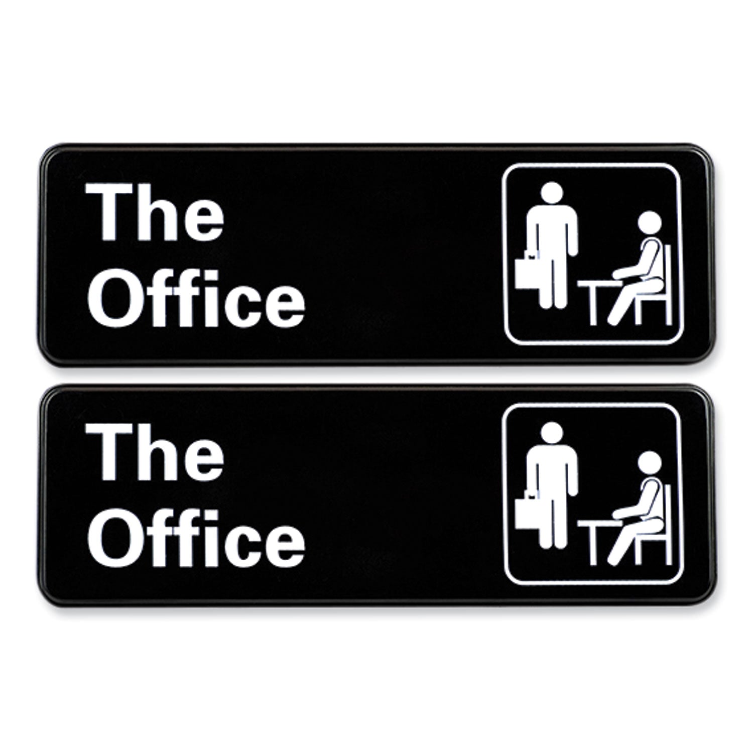 the-office-indoor-outdoor-wall-sign-9-x-3-black-face-white-graphics-2-pack_exohd0064s - 1