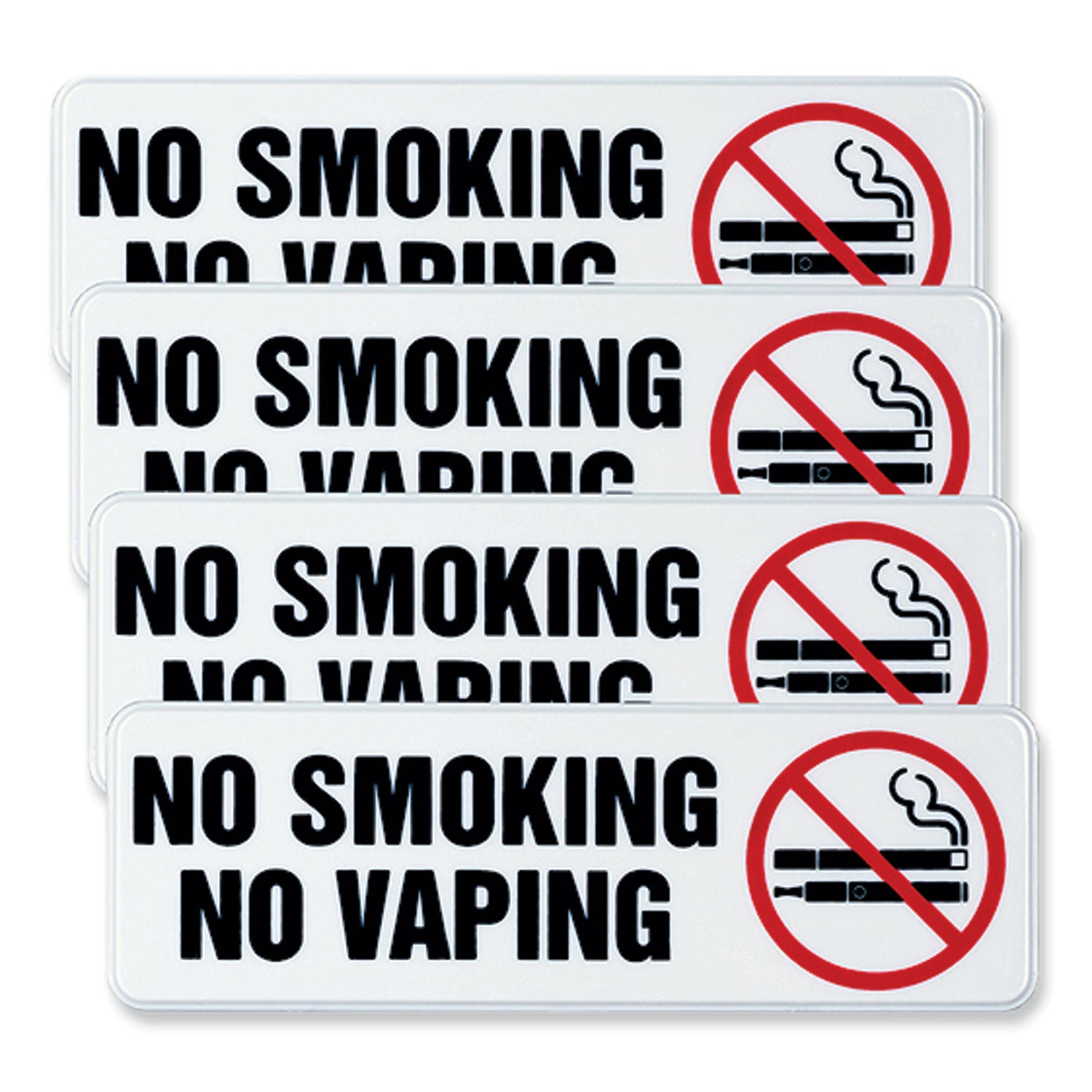 no-smoking-no-vaping-indoor-outdoor-wall-sign-9-x-3-black-face-black-red-graphics-4-pack_exohd0175s - 1