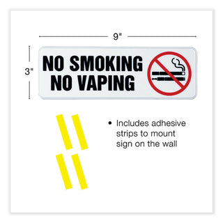 no-smoking-no-vaping-indoor-outdoor-wall-sign-9-x-3-black-face-black-red-graphics-4-pack_exohd0175s - 2