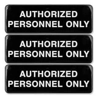 authorized-personnel-only-indoor-outdoor-wall-sign-9-x-3-black-face-white-graphics-3-pack_exohd0262s - 1