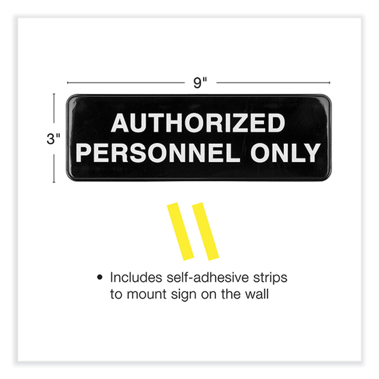 authorized-personnel-only-indoor-outdoor-wall-sign-9-x-3-black-face-white-graphics-3-pack_exohd0262s - 2