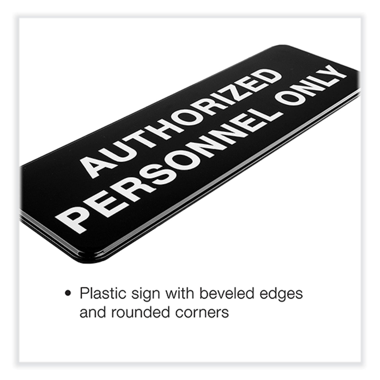 authorized-personnel-only-indoor-outdoor-wall-sign-9-x-3-black-face-white-graphics-3-pack_exohd0262s - 3