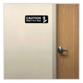 caution-watch-your-step-indoor-outdoor-wall-sign-9-x-3-black-face-white-graphics-3-pack_exohd0268s - 4