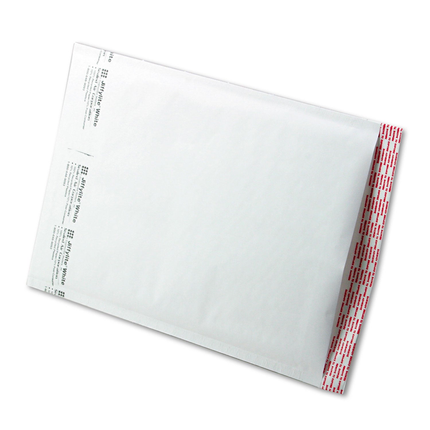 Jiffylite Self-Seal Bubble Mailer, #4, Barrier Bubble Air Cell Cushion, Self-Adhesive Closure, 9.5 x 14.5, White, 100/Carton - 
