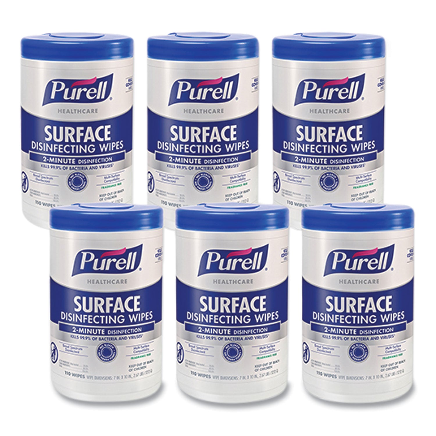 healthcare-surface-disinfecting-wipes-1-ply-7-x-10-unscented-white-110-wipes-canister-6-canisters-carton_goj934006 - 1