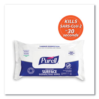 Healthcare Surface Disinfecting Wipes, 1-Ply, 7" x 10", Unscented, White, 72/Pack