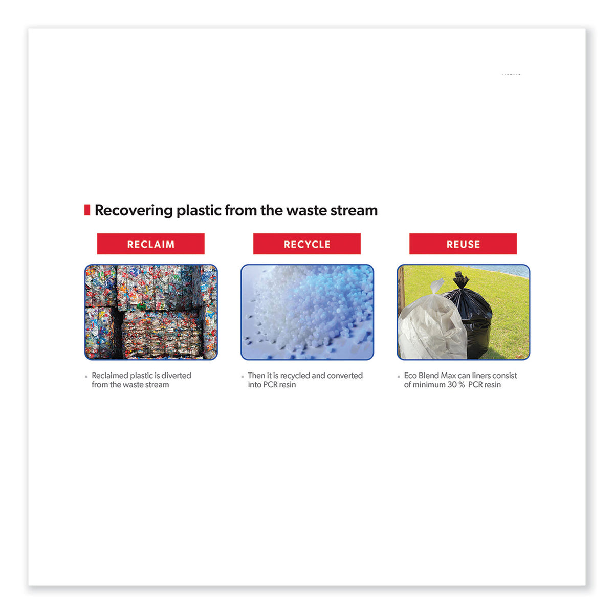 Eco Blend Max Can Liners, 23 gal, 0.8 mil, 28" x 45", Blue, 25 Bags/Roll, 10 Rolls/Carton