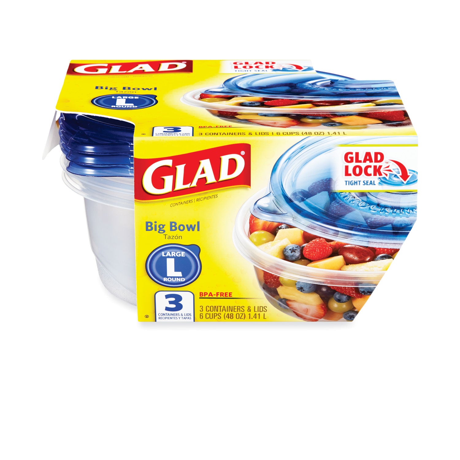 big-bowl-food-storage-containers-with-lids-48-oz-clear-blue-plastic-3-box_clo70111 - 1