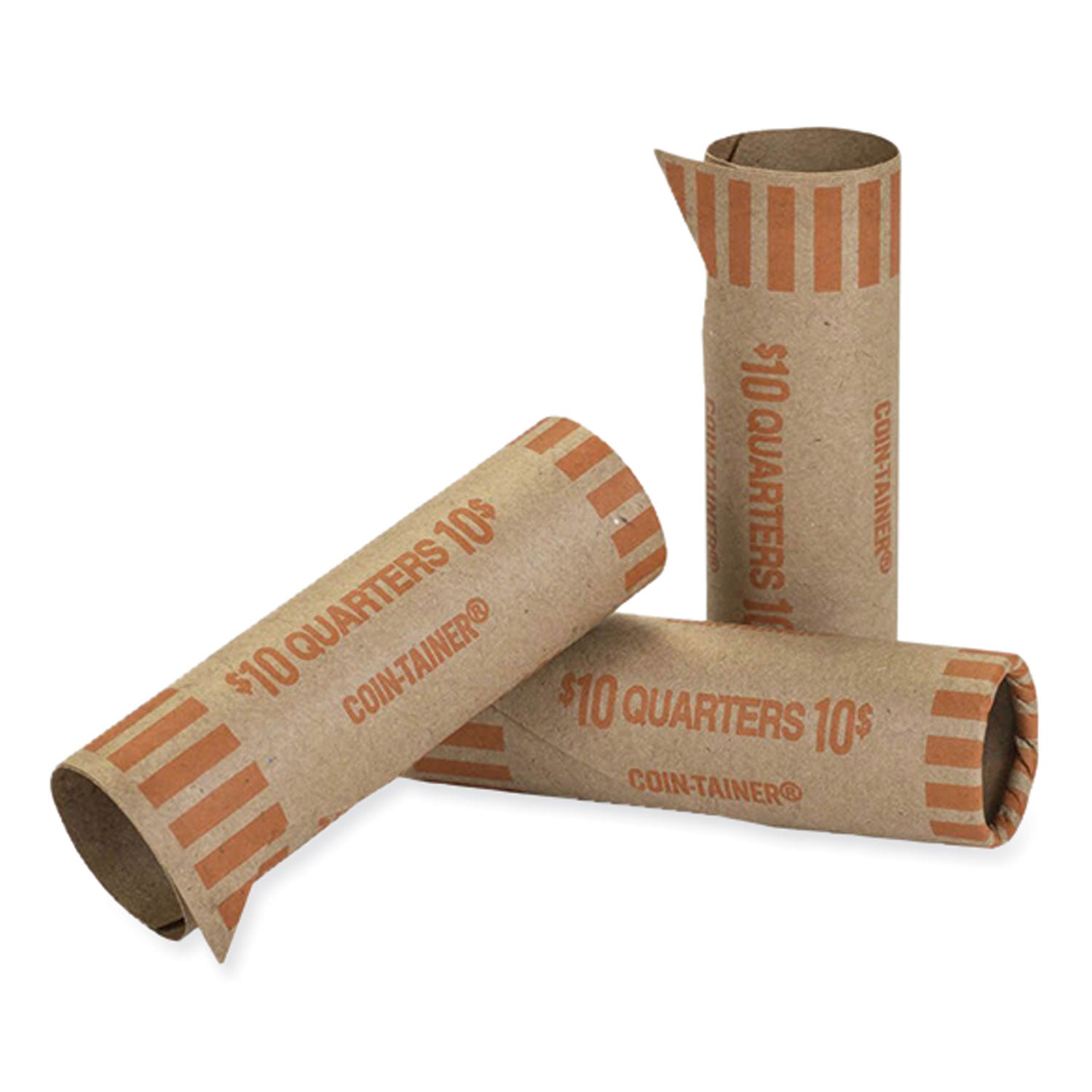 gunshell-crimped-end-coin-wrapper-quarters-$1000-kraft-orange-1000-carton_cnk560054 - 1