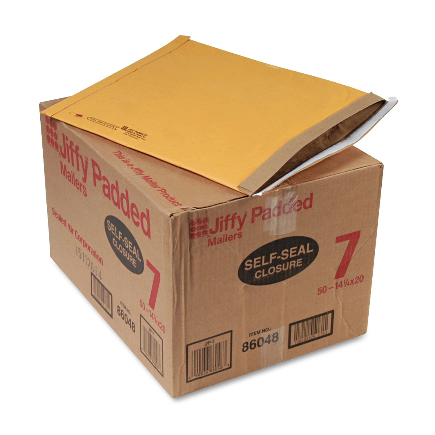 jiffy-padded-mailer-#7-paper-padding-self-adhesive-closure-1425-x-20-natural-kraft-50-carton_sel64542 - 1