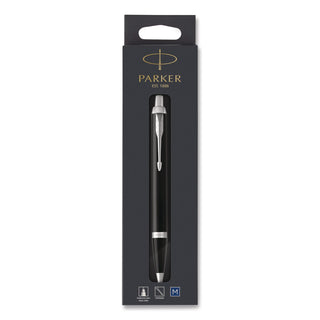 IM Retractable Medium Tip Ballpoint Pen, 0.7 mm, Blue Ink, Black/Chrome Barrel