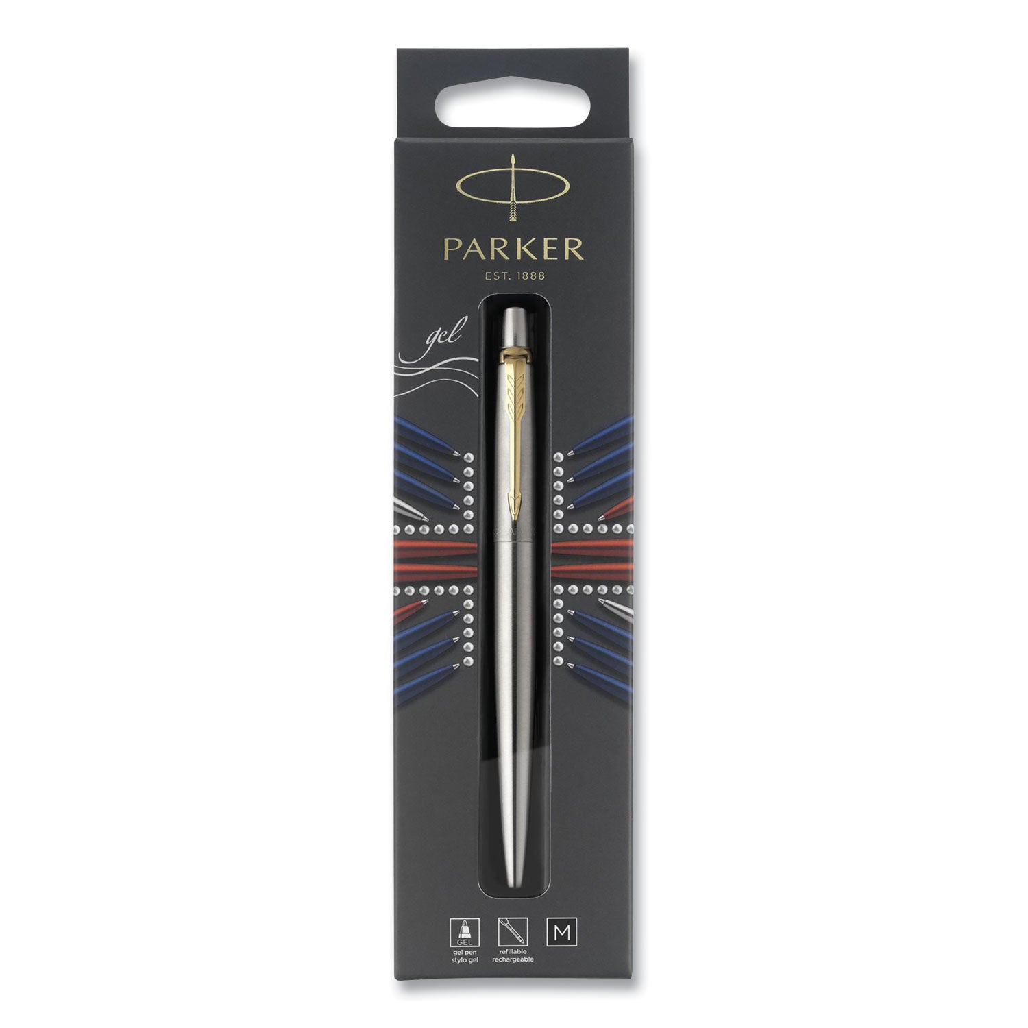 jotter-rollerball-pen-medium-point-07-mm-black-ink-stainless-steel-barrel_par2020672 - 1