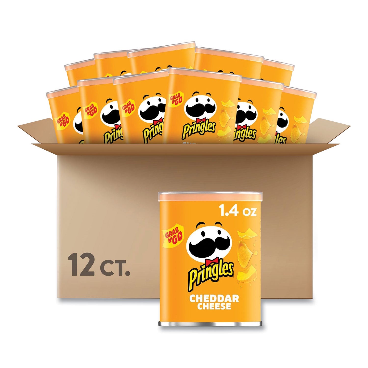 Grab & Go Cheddar Cheese Crisps, 1.4 oz Can, 12 Carton