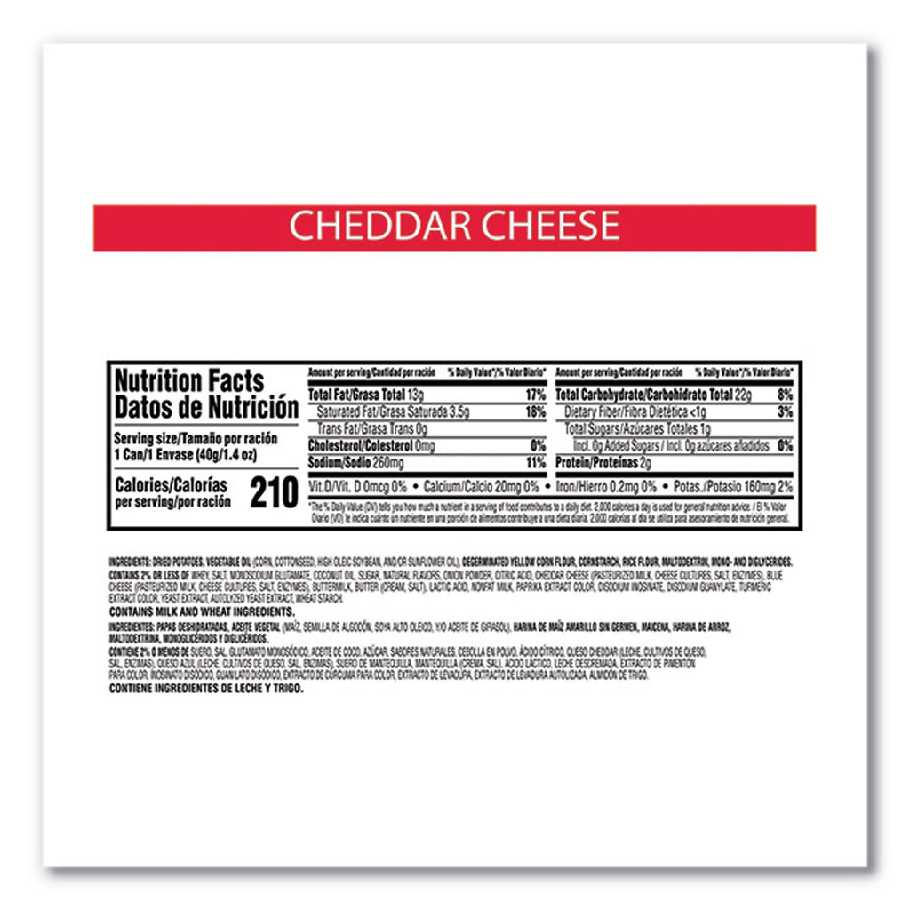 Grab & Go Cheddar Cheese Crisps, 1.4 oz Can, 12 Carton