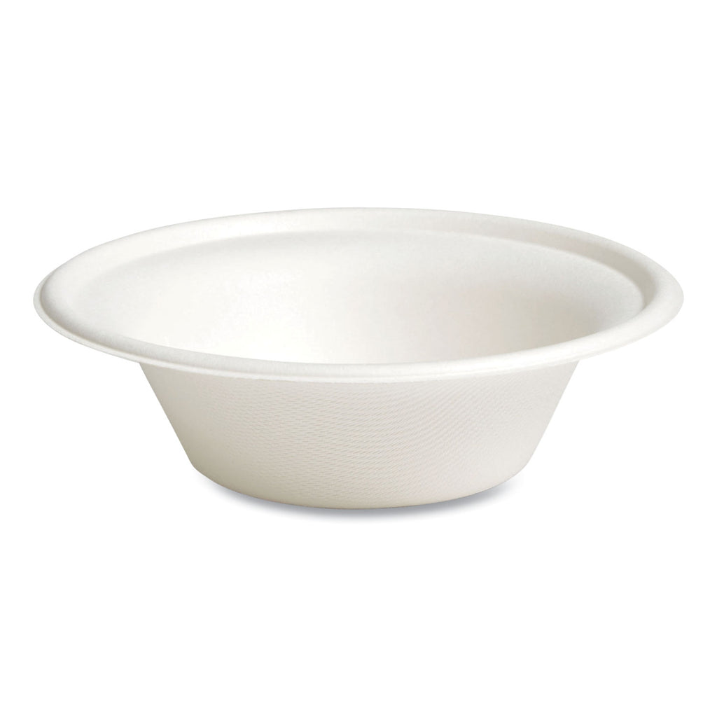 PFAS-Free Compostable Bagasse Bowls, 12 oz, White, 125/Pack