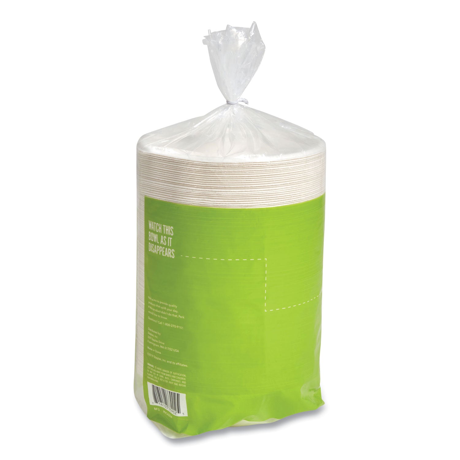 PFAS-Free Compostable Bagasse Bowls, 12 oz, White, 125/Pack