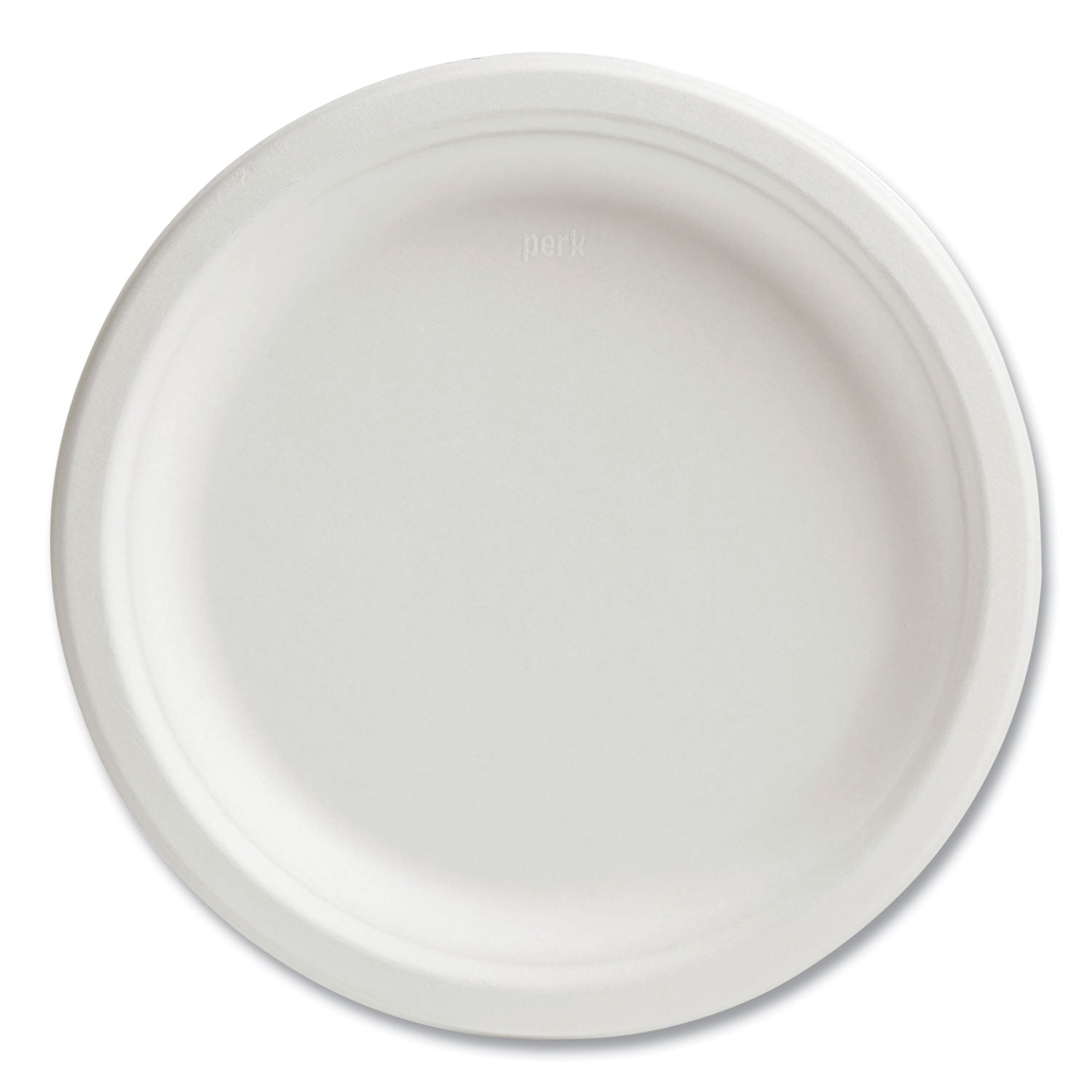 PFAS-Free Compostable Bagasse Plates, 9" dia, White, 250/Pack