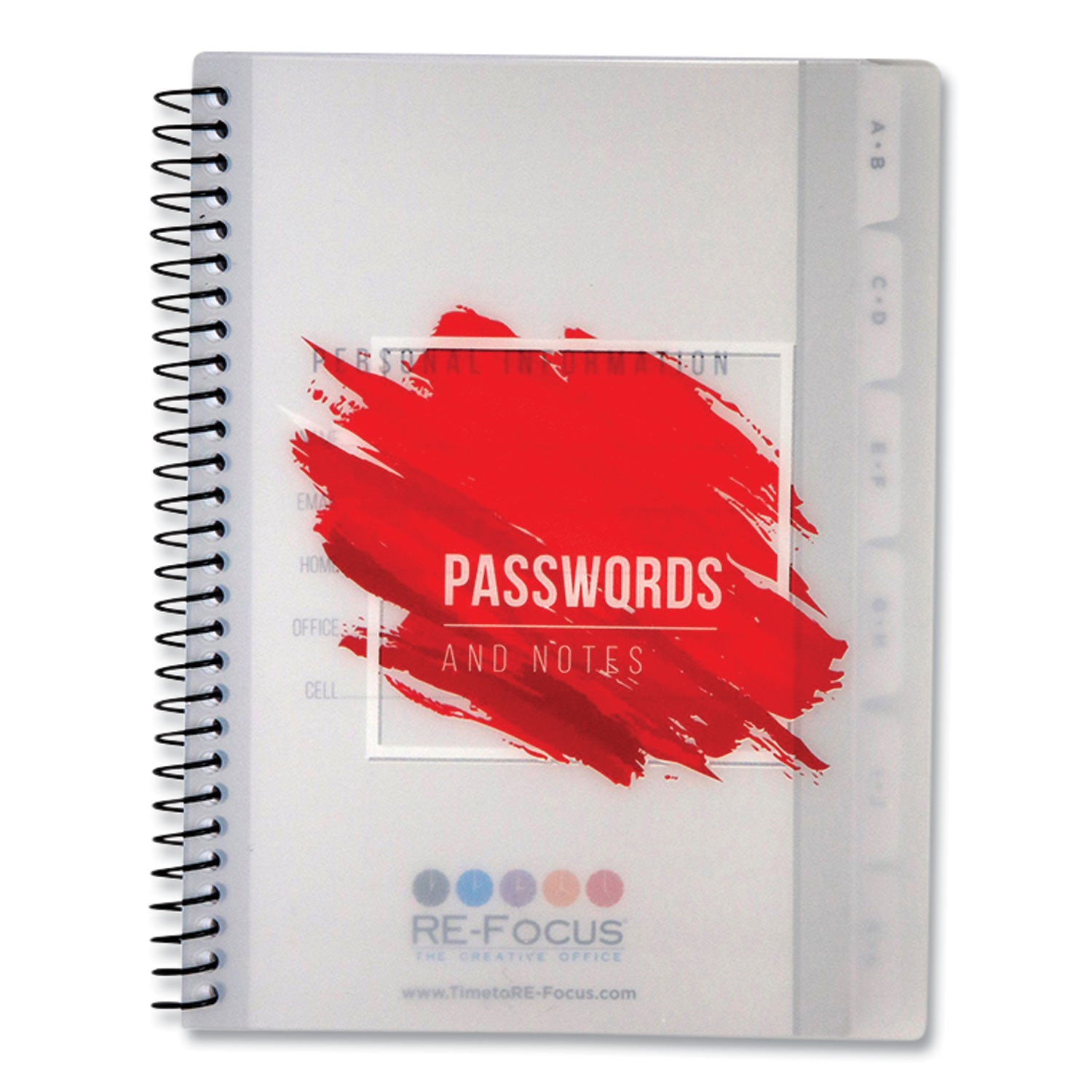 pocket-style-password-log-book-480-total-entries-4-entries-page-white-red-poly-cover-60-7-x-55-sheets_rfcminipwbookre - 1