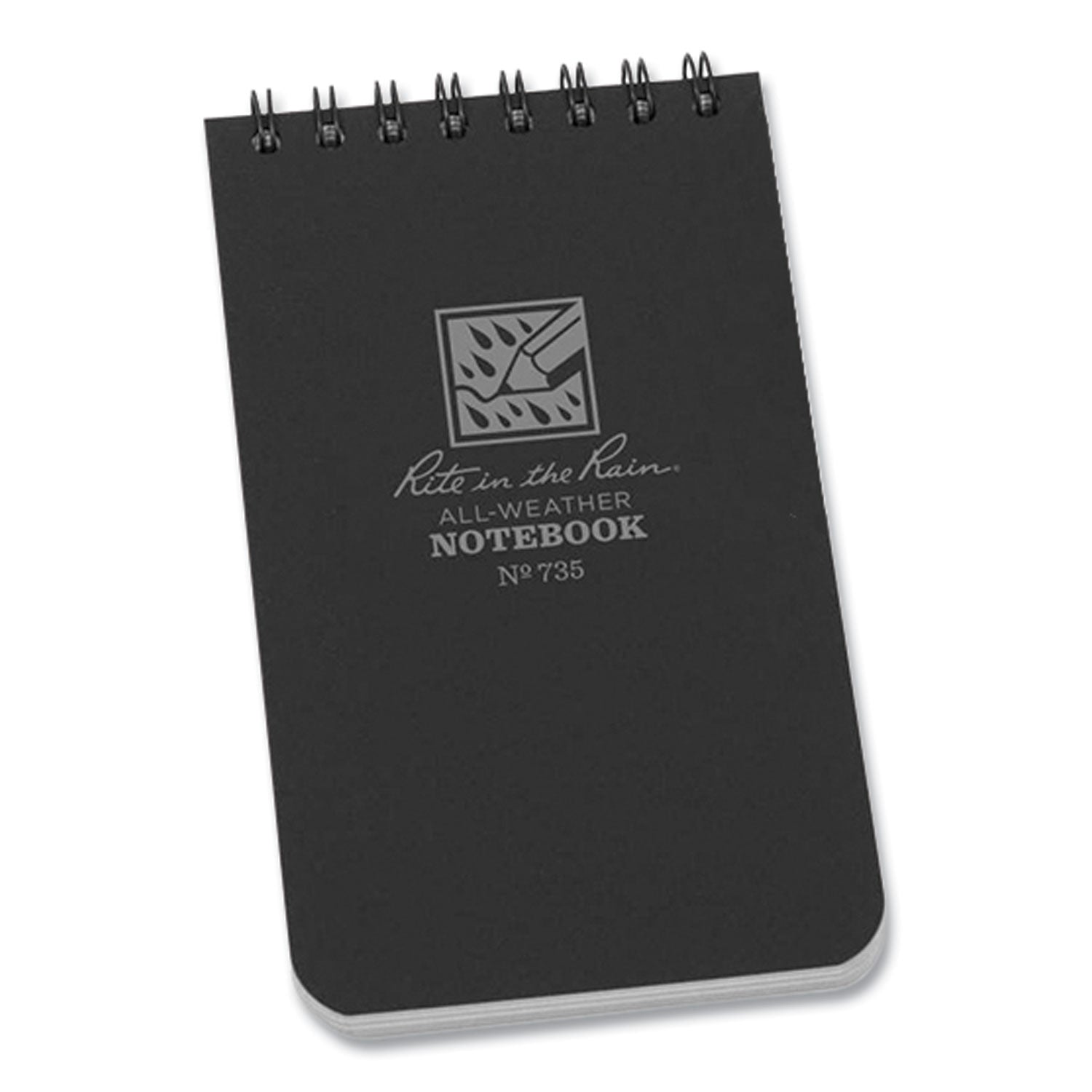 all-weather-wire-o-notepad-universal-narrow-rule-and-quadrille-rule-black-cover-50-white-3-x-5-sheets_rir735 - 1