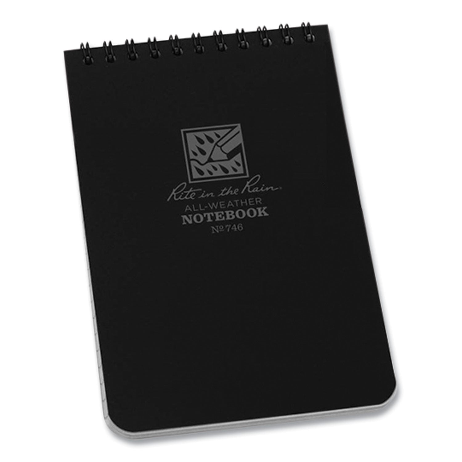all-weather-wire-o-notepad-universal-narrow-rule-and-quadrille-rule-black-cover-50-white-4-x-6-sheets_rir746 - 1