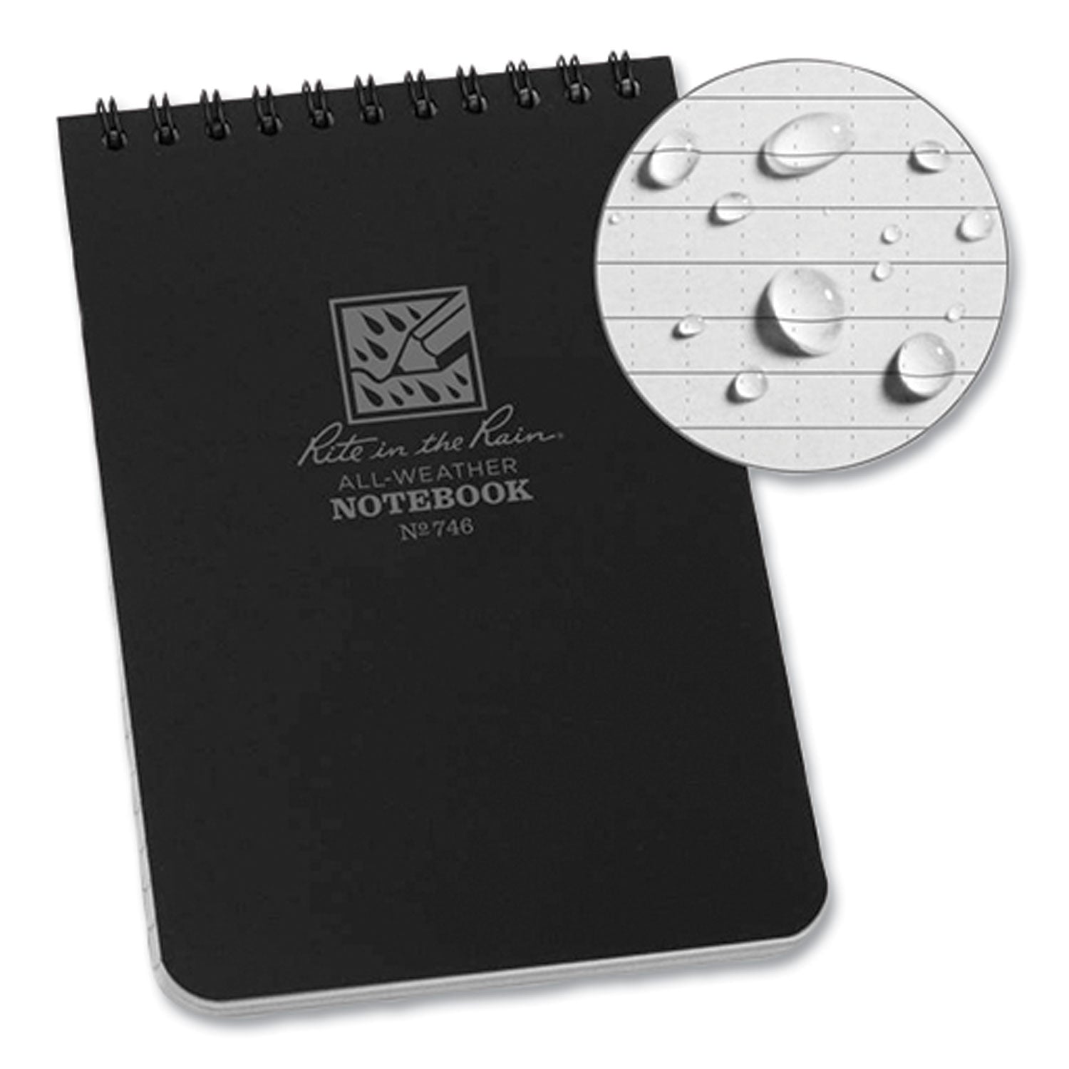 all-weather-wire-o-notepad-universal-narrow-rule-and-quadrille-rule-black-cover-50-white-4-x-6-sheets_rir746 - 2
